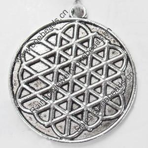 Pendant, Zinc Alloy Jewelry Findings, 35x38mm, Sold by Bag