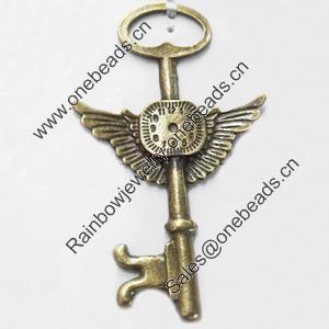 Pendant, Zinc Alloy Jewelry Findings, 44x75mm, Sold by Bag
