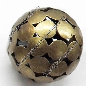 Iron Jewelry Finding Beads Lead-free, Round, 22mm, Sold by bag