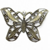 Iron Jewelry Finding Pendant Lead-free, Butterfly, 62x43mm, Sold by Bag