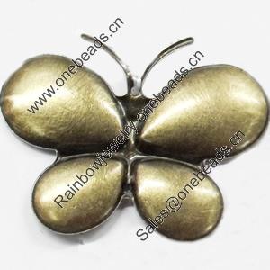 Iron Jewelry Finding Pendant Lead-free, Butterfly, 51x38mm, Sold by Bag