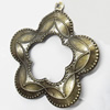 Iron Jewelry Finding Pendant Lead-free, Flower, 56x63mm, Sold by Bag
