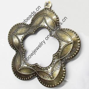 Iron Jewelry Finding Pendant Lead-free, Flower, 56x63mm, Sold by Bag