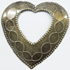 Iron Jewelry Finding Pendant Lead-free, Heart, 58x57mm, Sold by Bag