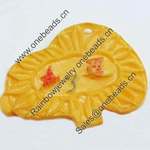 Resin Pendants, 58x42mm, Sold by PC