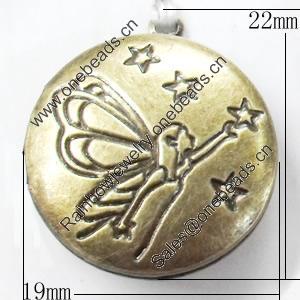 Iron Pendant, Album box, Outside diameter:19x22mm Inside diameter:13mm, Sold by Bag