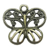 Pendant, Zinc Alloy Jewelry Findings, Butterfly 24x23mm, Sold by Bag