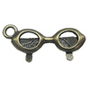 Pendant, Zinc Alloy Jewelry Findings, Glasses 26x10mm, Sold by Bag
