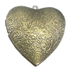 Iron Locket Photo Pendant, Heart Outside diameter:39x41mm Inside diameter:28x26mm, Sold by Bag