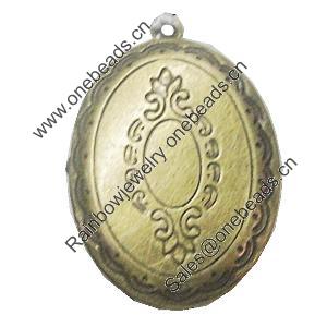 Iron Locket Photo Pendant, Heart Outside diameter:22x33mm Inside diameter:15x21mm, Sold by Bag