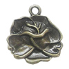 Pendant, Zinc Alloy Jewelry Findings, Flower 24x25mm, Sold by Bag