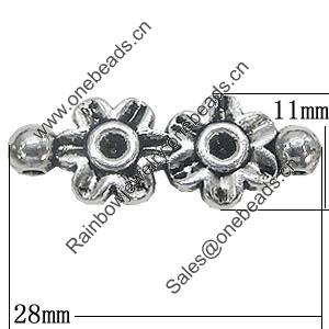 Connectors, Zinc Alloy Jewelry Findings, 28x11mm, Sold by Bag