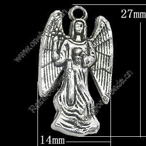 Pendant, Zinc Alloy Jewelry Findings, 14x27mm, Sold by Bag