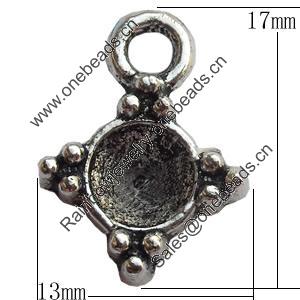 Pendant Zinc Alloy Jewelry Findings Lead-free, 13x17mm, Sold by Bag