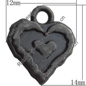 Pendant Zinc Alloy Jewelry Findings Lead-free, 12x14mm, Sold by Bag