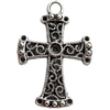 Pendant Zinc Alloy Jewelry Findings Lead-free, Cross, 29x42mm, Sold by Bag