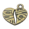 Pendant, Zinc Alloy Jewelry Findings, Heart 15x15mm, Sold by Bag