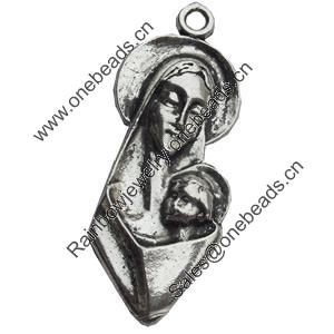 Pendant Zinc Alloy Jewelry Findings Lead-free, 18x42mm, Sold by Bag