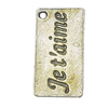 Pendant, Zinc Alloy Jewelry Findings, Rectangle 11x21mm, Sold by Bag