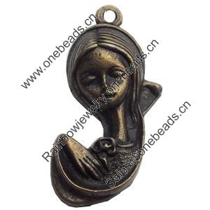 Pendant Zinc Alloy Jewelry Findings Lead-free, 18x40mm, Sold by Bag
