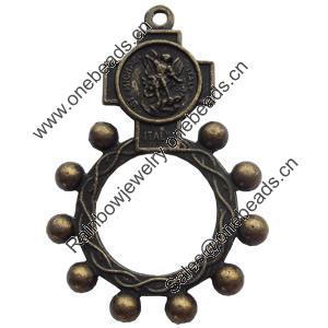 Pendant Zinc Alloy Jewelry Findings Lead-free, 32x48mm, Sold by Bag