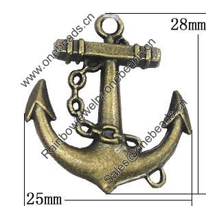 Pendant, Zinc Alloy Jewelry Findings, 25x28mm, Sold by Bag