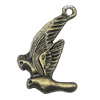 Pendant, Zinc Alloy Jewelry Findings, Bird 15x26mm, Sold by Bag