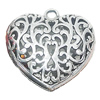 Pendant, Zinc Alloy Jewelry Findings, Heart 49mm, Sold by Bag