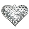 Pendant, Zinc Alloy Jewelry Findings, Heart 54x56mm, Sold by Bag