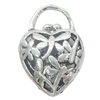 Pendant, Zinc Alloy Jewelry Findings, Heart 21x30mm, Sold by Bag