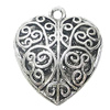 Pendant, Zinc Alloy Jewelry Findings, Heart 27x30mm, Sold by Bag