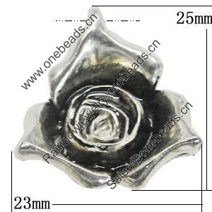 Pendant, Zinc Alloy Jewelry Findings, Flower 23x25mm, Sold by Bag