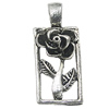 Pendant, Zinc Alloy Jewelry Findings, 11x25mm, Sold by Bag