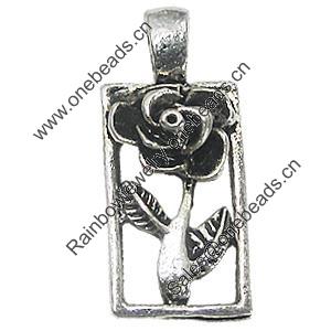 Pendant, Zinc Alloy Jewelry Findings, 11x25mm, Sold by Bag