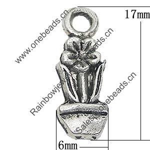 Pendant, Zinc Alloy Jewelry Findings, 6x17mm, Sold by Bag