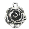 Pendant, Zinc Alloy Jewelry Findings, Flower 15x17mm, Sold by Bag