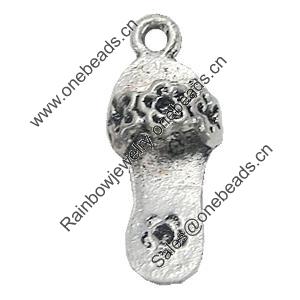 Pendant, Zinc Alloy Jewelry Findings, Shoes 8x22mm, Sold by Bag