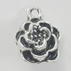 Pendant, Zinc Alloy Jewelry Findings, Flower 10x15mm, Sold by Bag