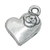 Pendant, Zinc Alloy Jewelry Findings, Heart 11x14mm, Sold by Bag