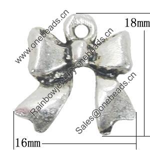 Pendant, Zinc Alloy Jewelry Findings, Heart 16x18mm, Sold by Bag