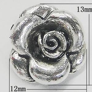 Pendant, Zinc Alloy Jewelry Findings, Flower 12x13mm, Sold by Bag