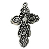 Pendant Zinc Alloy Jewelry Findings Lead-free, Cross 21x35mm Hole:2mm, Sold by Bag