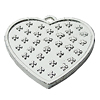 Pendant Zinc Alloy Jewelry Findings Lead-free, Heart 36x34mm Hole:3mm, Sold by Bag