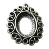 Zinc Alloy Pendant Settings, Outside diameter:25x32mm Interior diameter:13x19mm Hole:2mm, Sold by Bag