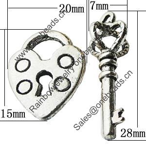 Clasps Zinc Alloy Jewelry Findings Lead-free, Loop:15x20mm Bar:8x28mm, Sold by KG    