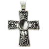 Pendant Zinc Alloy Jewelry Findings Lead-free, Cross 31x48mm Hole:7mm, Sold by Bag  