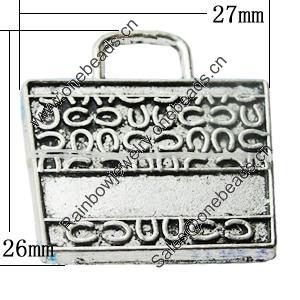 Pendant Zinc Alloy Jewelry Findings Lead-free, 26x27mm, Sold by Bag