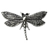 Pendant Zinc Alloy Jewelry Findings Lead-free, Dragonfly 49x30mm Hole:1.5mm, Sold by Bag