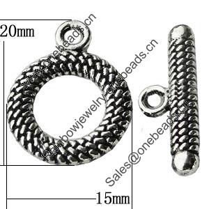 Clasps Zinc Alloy Jewelry Findings Lead-free, Loop:15x20mm Hole:2mm, Sold by KG  