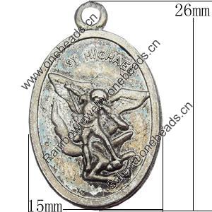 Pendant, Zinc Alloy Jewelry Findings, 15x26mm, Sold by Bag